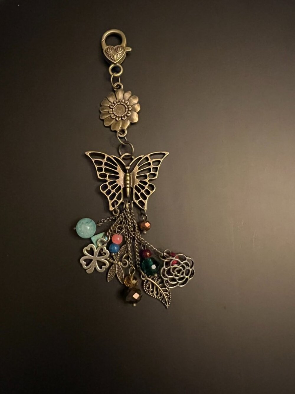 NWT Designs by Forte Handmade Butterfly Bag Charm Whimsigoth Purse Keychain